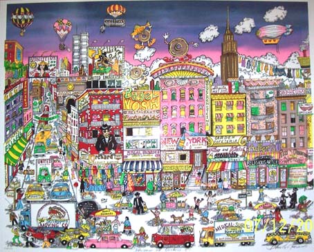 Charles Fazzino - Bargains on Orchard Street - 3-D Limited Edition Serigraph