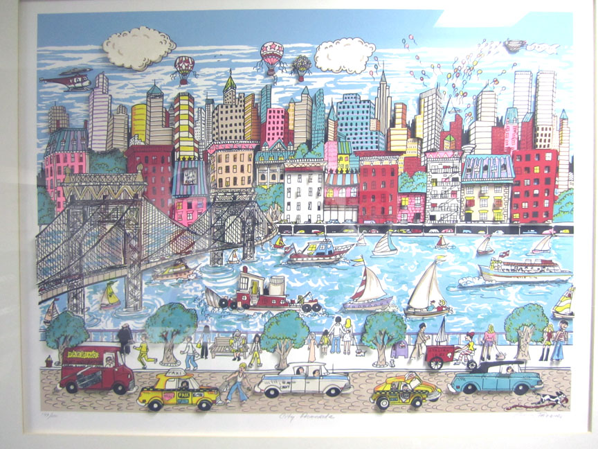 Charles Fazzino - City Promenade - 3-D Limited Edition Serigraph