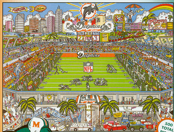 Charles Fazzino - Miami Dolphin Stadium - 3-D Limited Edition Serigraph