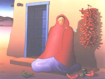 RC Gorman - Blue Door - Limited Edition Lithograph