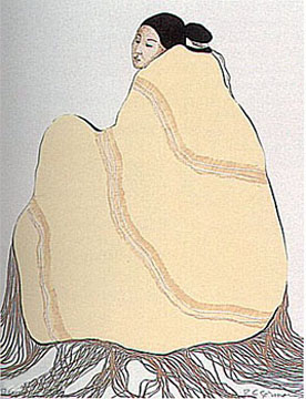 RC Gorman - Lady in a Blanket, State I - Limited Edition Lithograph