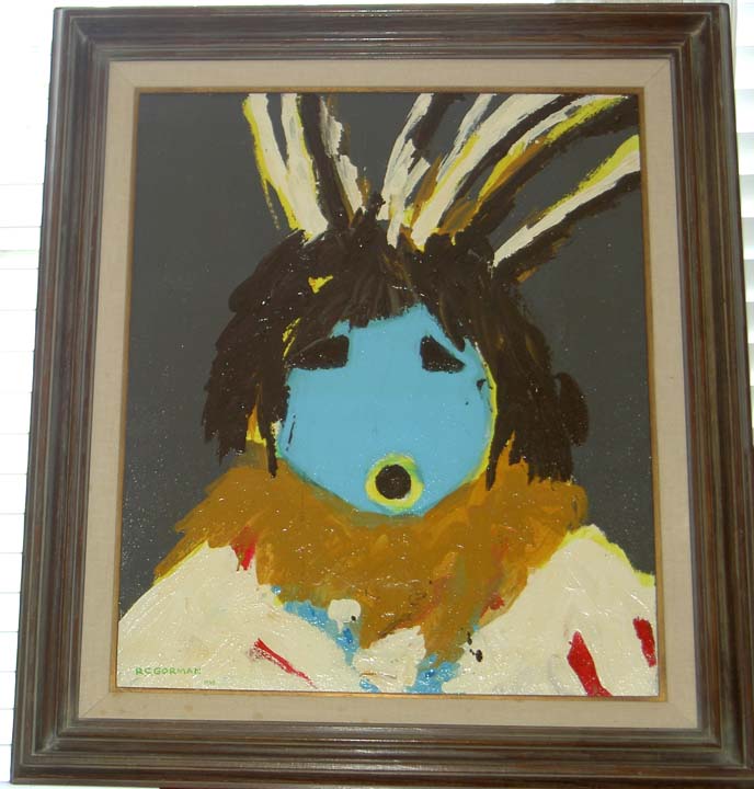 RC Gorman - Blue Indian - Original Painting - Acrylic on Canvas