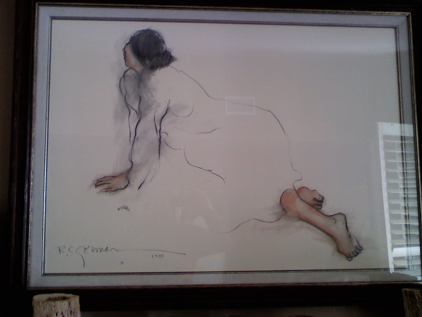 RC Gorman - Repose - Original Painting - Oil Pastel on Paper