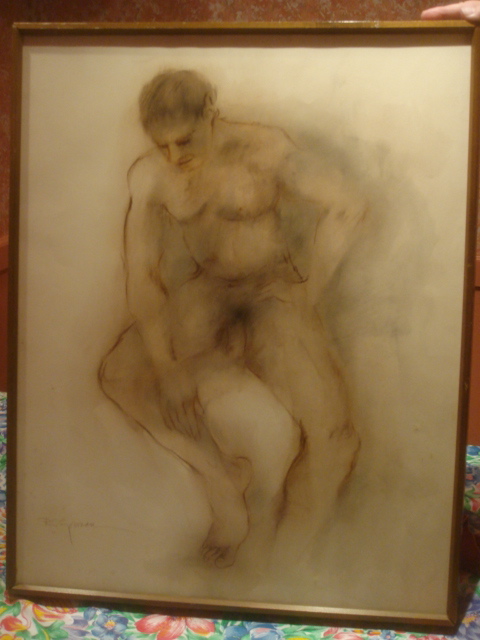 RC Gorman - Male - Original Painting - Oil Pastel on Paper
