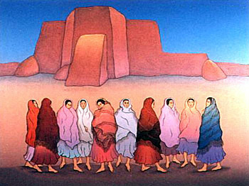 RC Gorman - Ranchos at Twilight - Limited Edition Lithograph