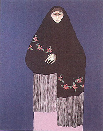 RC Gorman - Taos Pueblo Woman, State III - Limited Edition Lithograph