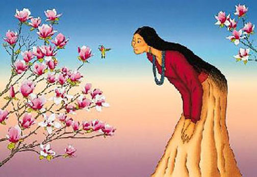 RC Gorman - Tulip Tree - Limited Edition Lithograph