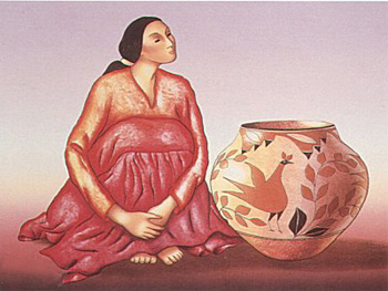 RC Gorman - Zia Jar - Limited Edition Lithograph