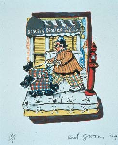 Red Grooms - Dixie's - Limited Edition Lithograph