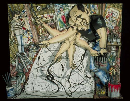 Red Grooms - Jackson In Action - Limited Edition Lithograph