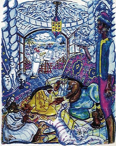 Red Grooms - Matisse In Tangiers - Limited Edition Lithograph