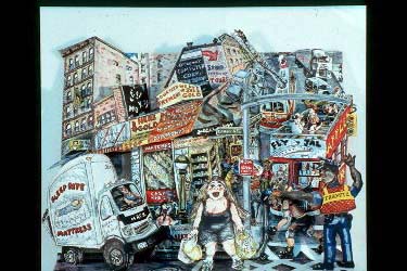 Red Grooms - Traffic - 3-D Limited Edition Lithograph