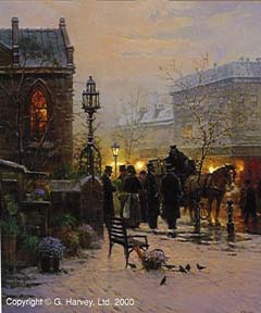 G Harvey - Boston Flower Seller - Limited Edition Serigraph on Canvas