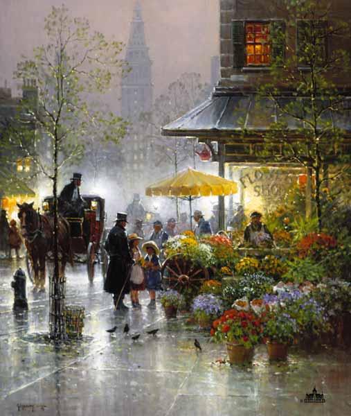 G Harvey - The Flower Shop - Limited Edition Serigraph
