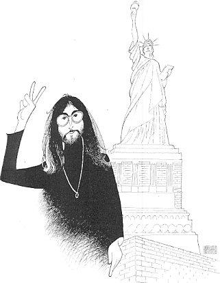 Al Hirschfeld - John Lennon - Lennon and Liberty - Limited Edition Lithograph on Japanese Rice Paper