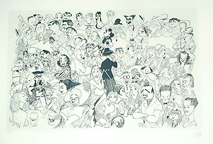Al Hirschfeld - Movieland 1954 - Limited Edition Offset Lithograph