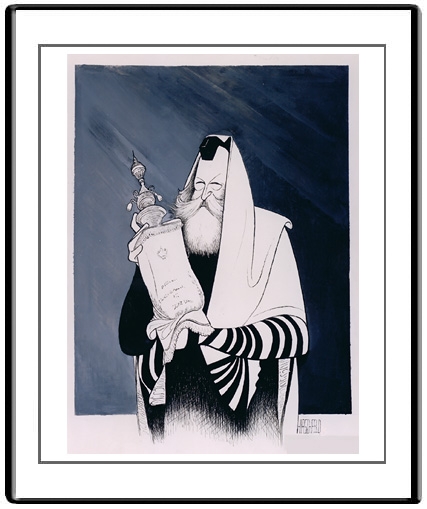 Al Hirschfeld - Rebbe Schneersohn - Limited Edition Lithograph