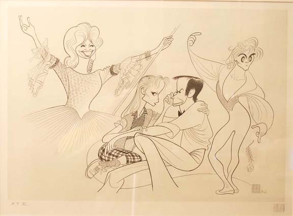 Al Hirschfeld - Sills, Farrow, Perkins, Baryshnikov - Limited Edition Lithograph