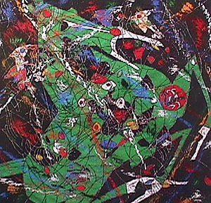 TieFeng Jiang - Green Horse - Limited Edition Serigraph