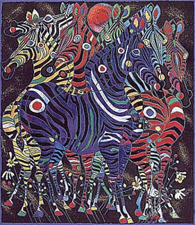 TieFeng Jiang - Imperial Zebras - Limited Edition Serigraph