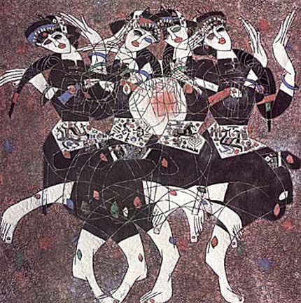TieFeng Jiang - Moonlight Dance - Limited Edition Serigraph