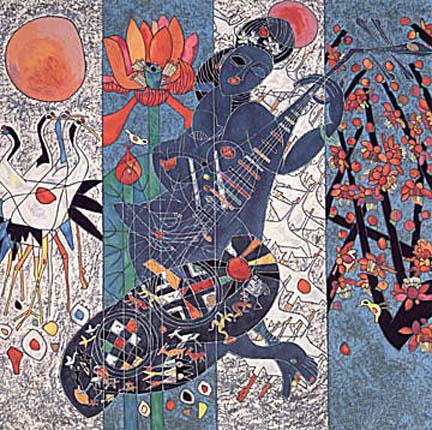 TieFeng Jiang - Pipa Melody - Limited Edition Serigraph