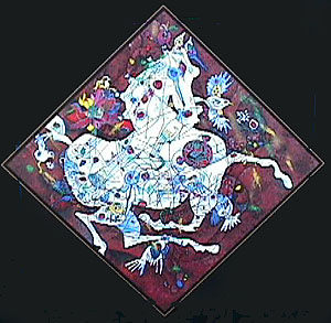 TieFeng Jiang - White Horse - Limited Edition Serigraph on Canvas