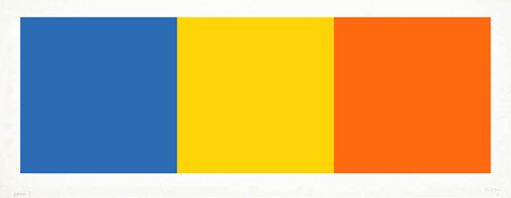 Ellsworth Kelly - Blue, Yellow And Red Squares - Limited Edition Screenprint 