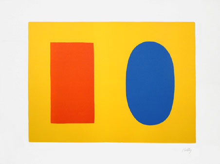 Ellsworth Kelly - Orange And Blue Over Yellow - Limited Edition Lithograph on Rives paper