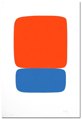 Ellsworth Kelly - Red Orange Over Blue Ix.17 - Limited Edition Lithograph on Rives paper