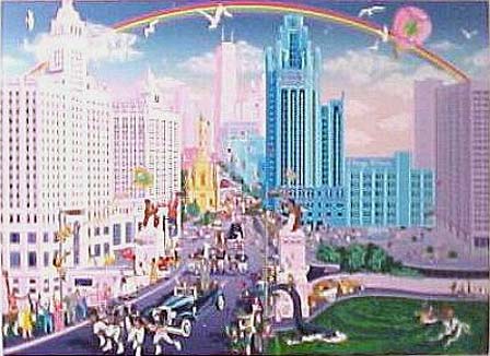 Melanie Taylor Kent - Chicago's Michigan Ave. - Limited Edition Serigraph  