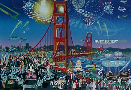 Melanie Taylor Kent - Golden Gate Bridge 50th Anniversary - Limited Edition Serigraph