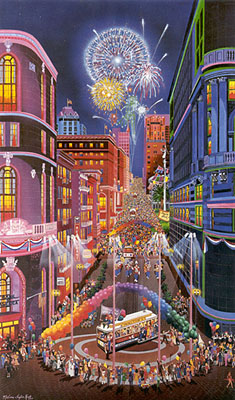 Melanie Taylor Kent - Return Of The Cable Cars - Limited Edition Serigraph