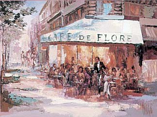 Mark King - Cafe De Flore - Limited Edition Serigraph