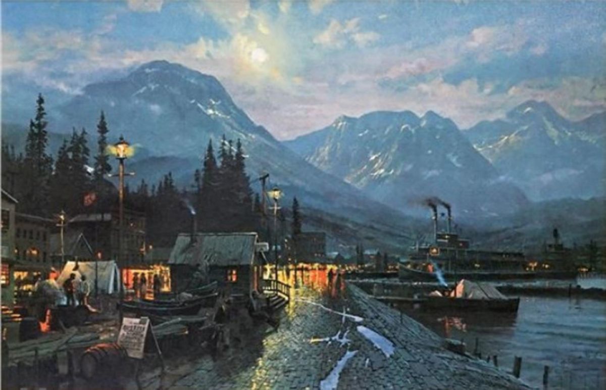 Thomas Kinkade - Moonlight On The Riverfront - Limited Edition Offset Lithograph on Canvas
