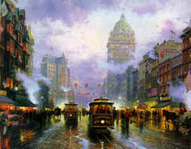 Thomas Kinkade - San Francisco, Market Street - Limited Edition Offset Lithograph on Canvas
