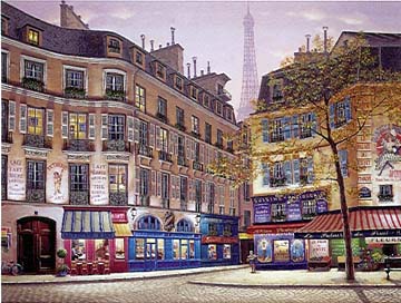Liudmila Kondakova - Eiffel Tower At Dawn - Limited Edition Serigraph on Canvas