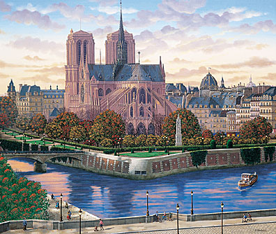 Liudmila Kondakova - Ile De La Cite - Limited Edition Serigraph on Canvas