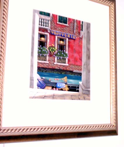 Liudmila Kondakova - Venice Trattoria - Original Painting - Egg Tempera on Masonite with 24K Gold 