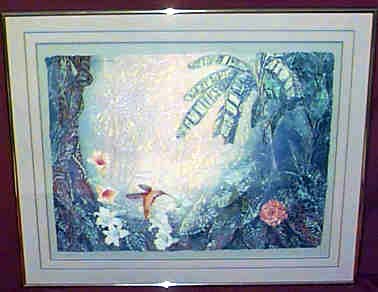 Mikulas Kravjansky - Bird in the Garden - Limited Edition Intaglio Mixed Media
