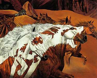 Judy Larson - Four Wolves - Limited Edition Lithograph