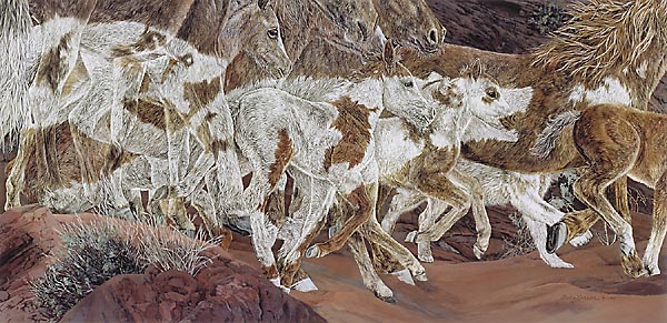 Judy Larson - Three Wolves - Limited Edition Lithograph
