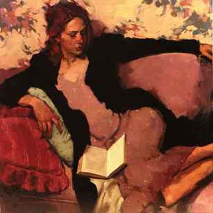 Joseph Lorusso - A Relaxing Read - Limited Edition Giclee on Canvas