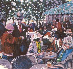 Aldo Luongo - Cafe Tortoni - Limited Edition Serigraph