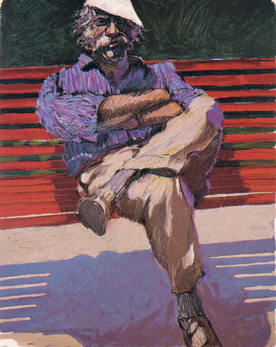 Aldo Luongo - Red Bench - Limited Edition Serigraph