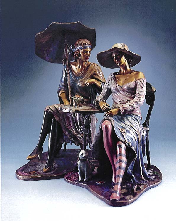 Isaac Maimon - Cafe Carnivale - Limited Edition Bronze Sculpture