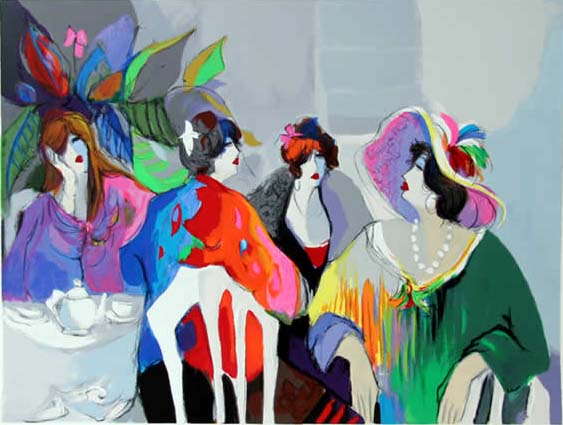 Isaac Maimon - Girl Talk - Limited Edition Serigraph