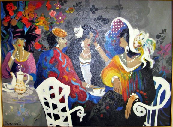 Isaac Maimon - Le Cafe - Original Painting - Oil on Canvas