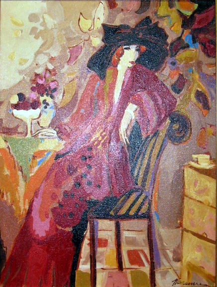 Isaac Maimon - Mica En Rouge - Original Painting - Oil on Canvas