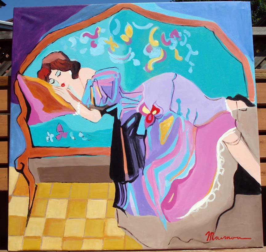 Isaac Maimon - Sleeping Beauty - Original Painting - Oil on Canvas